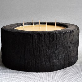 Bougie en Bois de Palmier H11cm Cire de Palme Couleur Miel Parfum Miel Vascolari Jardinchic