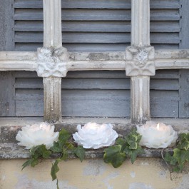 Bougies Fleurs Peonia Ecru Ø13cm Decoragloba Jardinchic