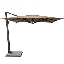 Parasol Borée Anthracite Toile Teint Masse Brun Sisal Vlaemynck Jardinchic