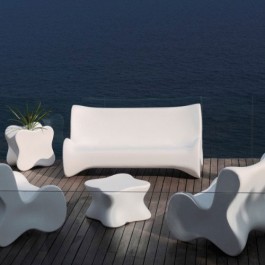 Salon de Jardin Doux 1 Fauteuil + 1 canapé + 1 table basse  Vondom jardinChic