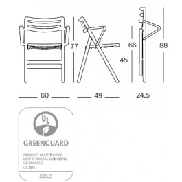 Lot de 2 Chaises pliantes Air Chair avec accoudoirs Vert Magis JardinChic