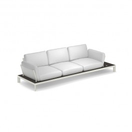 Sofa 3 Places Tami Structure Blanc Tissu Blanc Emu Jardinchic