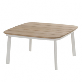 Table Basse Plateau Teck Shine Blanc Cassé Emu JardinChic