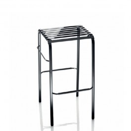 Lot de 4 Tabourets empilables Striped Noir  Magis JardinChic