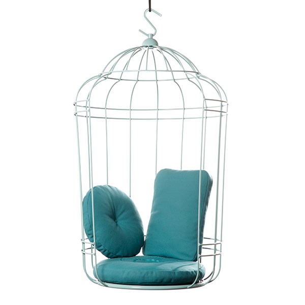 Balancelle Cageling avec Coussins d'Assise, de Dossier et d'Agrément Bleu Ontwerpduo Jardinchic Balancelle Cageling avec Coussins d'Assise, de Dossier et d'Agrément Bleu Ontwerpduo Jardinchic