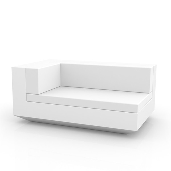 Canapé Modulable Vela - Module Droit Chaise Longue Blanc Vondom Jardinchic Canapé Modulable Vela - Module Droit Chaise Longue Blanc Vondom Jardinchic