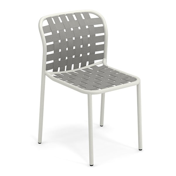 Chaise Yard Blanc Mat / Sangles Gris Emu JardinChic Chaise Yard Blanc Mat / Sangles Gris Emu JardinChic