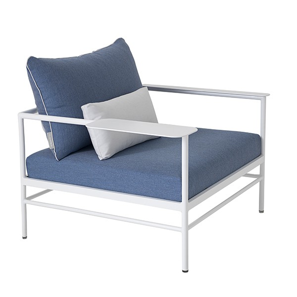 Fauteuil Rivage Blanc Toile Natté Gris Métal Bleu Chiné Vlaemynck Jardinchic Fauteuil Rivage Blanc Toile Natté Gris Métal Bleu Chiné Vlaemynck Jardinchic