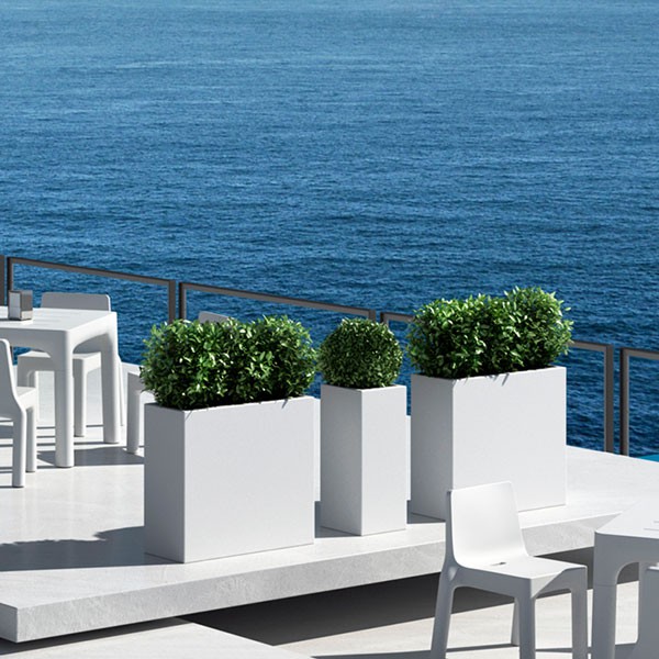 Jardinière Kube High Blanc Euro3Plast JardinChic Jardinière Kube High Blanc Euro3Plast JardinChic