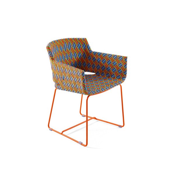 Fauteuil de Repas Kente Structure Orange - Tressage Multicolore Orange Varaschin Jardinchic Fauteuil de Repas Kente Structure Orange - Tressage Multicolore Orange Varaschin Jardinchic
