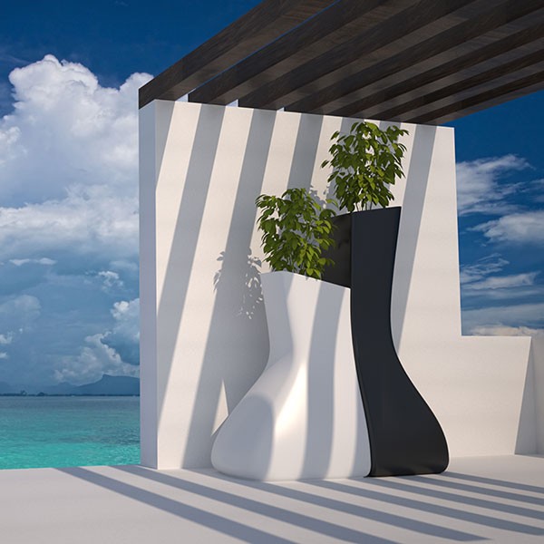 Pots Mellizas Bas Moma Blanc et Pot Mellizas Haut Moma Noir (vendu séparément) Vondom Jardinchic Pots Mellizas Bas Moma Blanc et Pot Mellizas Haut Moma Noir (vendu séparément) Vondom Jardinchic