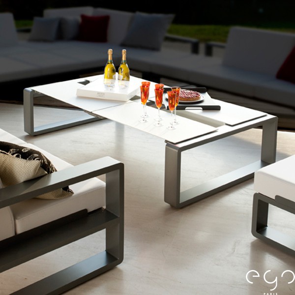 Table Modulable Kama Ceramique argent detouré Ego Paris JardinChic Table Modulable Kama Ceramique argent detouré Ego Paris JardinChic