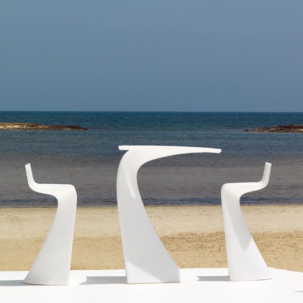 Table Haute Wing Blanc et Tabourets Hauts Wing Blancs Vondom JardinChic Table Haute Wing Blanc et Tabourets Hauts Wing Blancs Vondom JardinChic