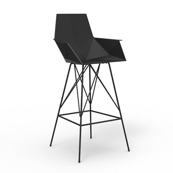 Tabouret Haut Avec Accoudoirs Faz Noir Vondom JardinChic Tabouret Haut Avec Accoudoirs Faz Noir Vondom JardinChic