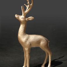 Standbeeld Gouden Gemetalliseerde Gelakt Herten Klein Model