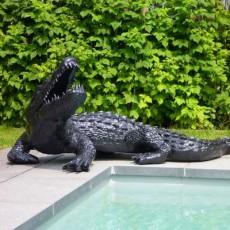 Standbeeld Gelakt Krokodil