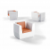 Fauteuils Big Cut Blanc/Orange Plust Jardinchic