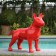 Standbeeld Terriër van de stier rood gelakt RAL 3020 Tex Artes JardinChic