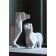 Chien Origami Dog Paper Format M et L Matt White Pottery Pots Jardinchic