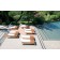 Bains de soleil Tandem Teck Cannage Blanc (Structure Laque Blanc sur demande) EGO Paris Jardinchic