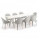 Ensemble Repas Vanity avec Table de Repas Vanity 220x110cm Blanc Vlaemynck Jardinchic