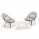 Fauteuils Bas Vanity Blanc Gris Clair et Table Basse Vanity Blanc Vlaemynck Jardinchic