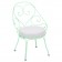 Fauteuil Cabriolet 1900 - Coussin Blanc Grisé - Structure Vert Opaline Fermob Jardinchic