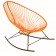 Rocking Chair Celestun Orange Piètement Noir Boqa Jardinchic