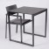 Fauteuil Perspective Anthracite / Ardoise avec Table de Repas Perspective 70x70cm Anthracite Vlaemynck Jardinchic