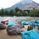 Parasol Flowerpowersol meer en de bergen Fatboy JardinChic sfeer