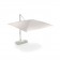 Parasol à Mât Déporté Shade 300 Blanc/Blanc socle 8 dalles Emu  JardinChic