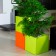 Pot vierkante Kube Orange en groene Euro3Plast Jardinchic