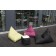 Poufs Razz Kiwi, Burgundy et Black et Pouf UP Black avec plateau d'appoint vendus séparément Pusku Pusku Jardinchic